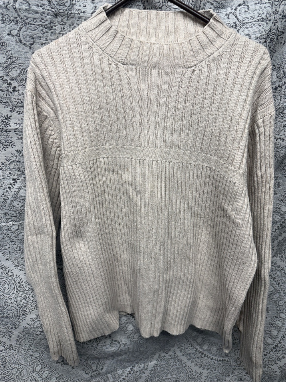 Me ‘s Ribbed Croft & Barrow Crewneck Sweater - Cream - L